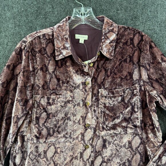 Anthropologie Pilcro The Hadley Top Women's Extra Small Pink Animal Print Velvet - Picture 2 of 9